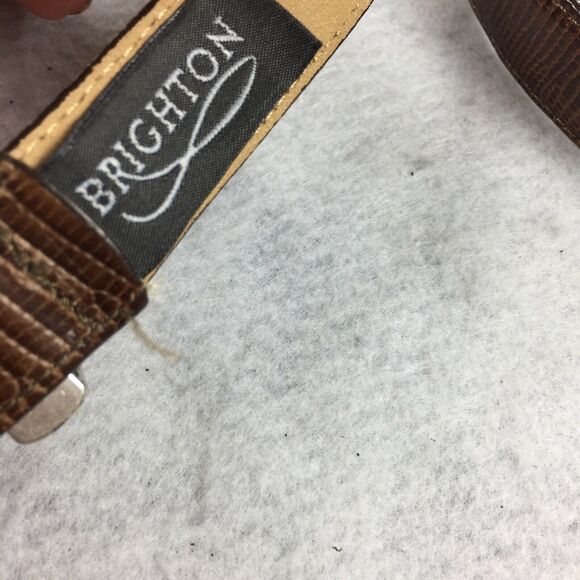 Brighton Leather Goods Belt with Silver Hardware Size 30-36 Large Dark Brown main image 5